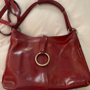 I Fratelli Firenze red leather purse with gold metal accents
